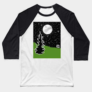 Pine Tree Moon Baseball T-Shirt